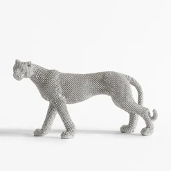 Figurka dekoracyjna srebrna PANTERA 29 cm