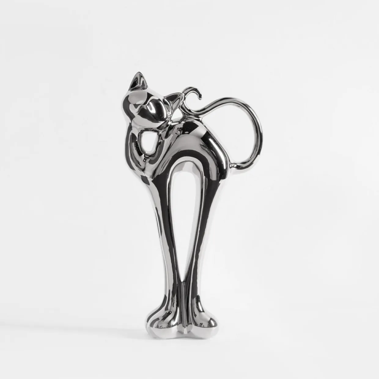 Figurka dekoracyjna srebrna KOT 27,5 cm
