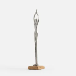 Figurka dekoracyjna srebrna JOGA MIX 35 cm