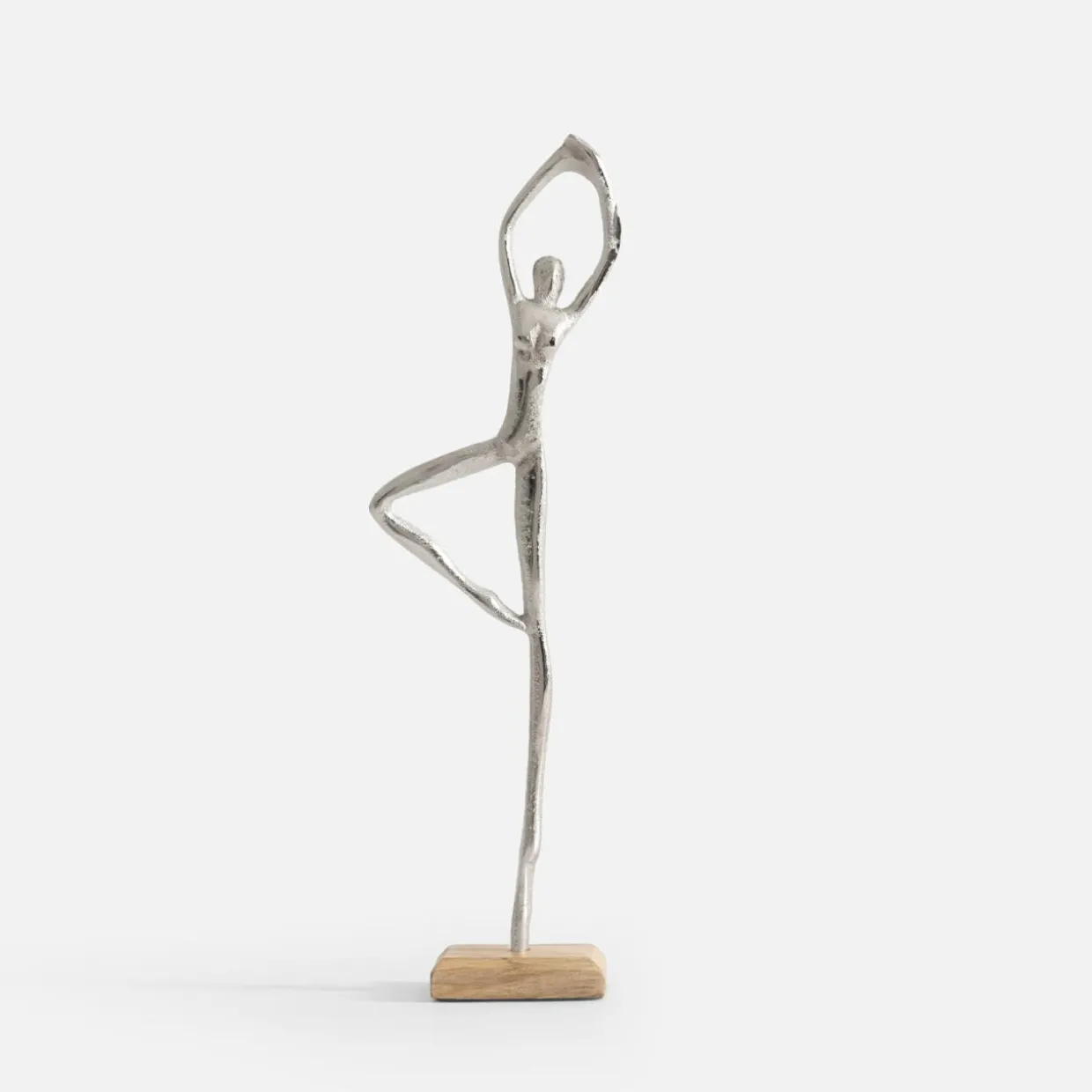 Figurka dekoracyjna srebrna JOGA MIX 35 cm