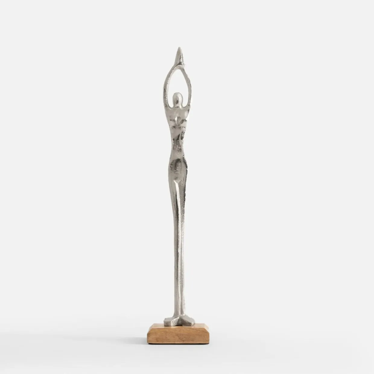 Figurka dekoracyjna srebrna JOGA MIX 35 cm