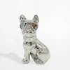 Figurka dekoracyjna srebrna PIES 17,5 cm