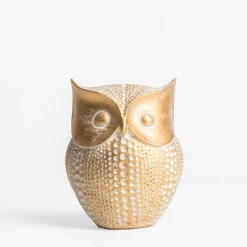 Figurka dekoracyjna złota SOWA 12 cm
