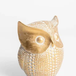 Figurka dekoracyjna złota SOWA 12 cm