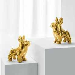 Figurka dekoracyjna złota PIES 20 cm