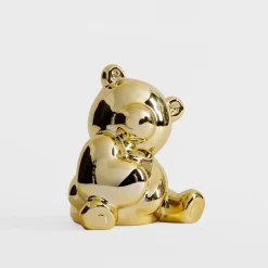 Figurka dekoracyjna złoty miś 12,8 cm