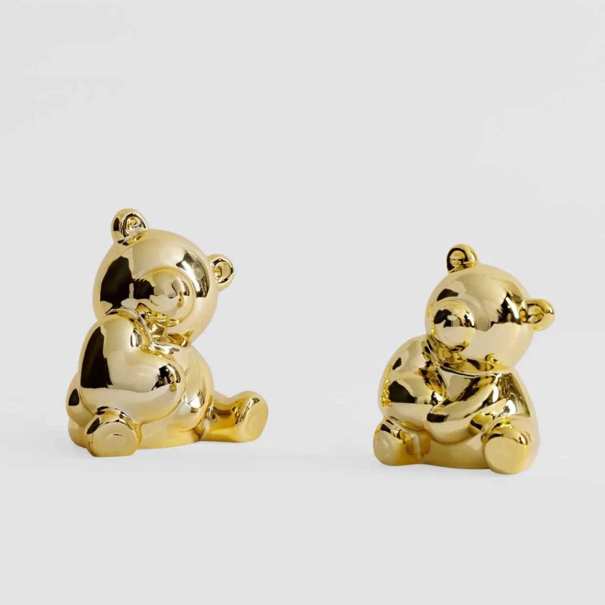 Figurka dekoracyjna złoty miś 12,8 cm