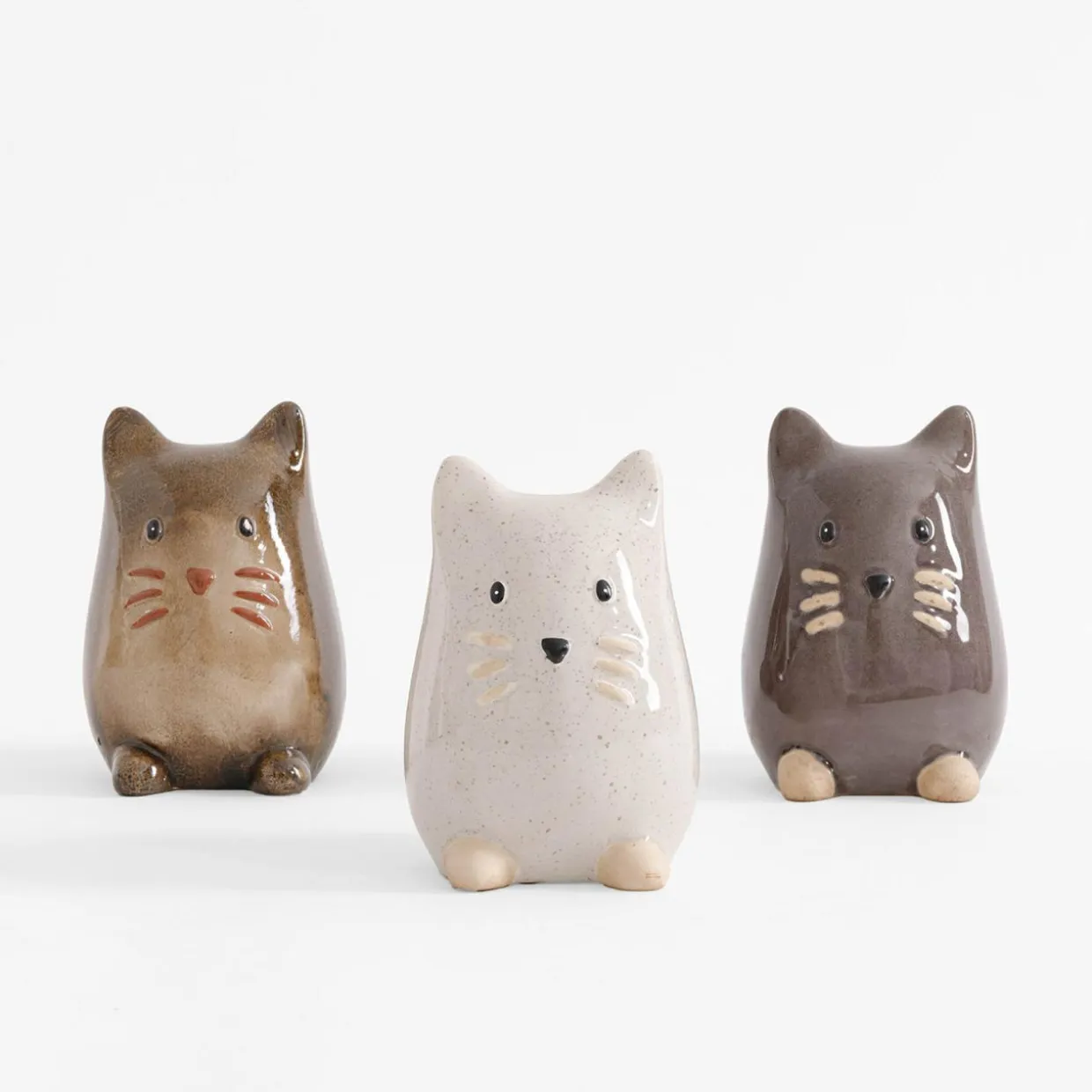 Figurka porcelanowa, kot, 13 cm, MIX