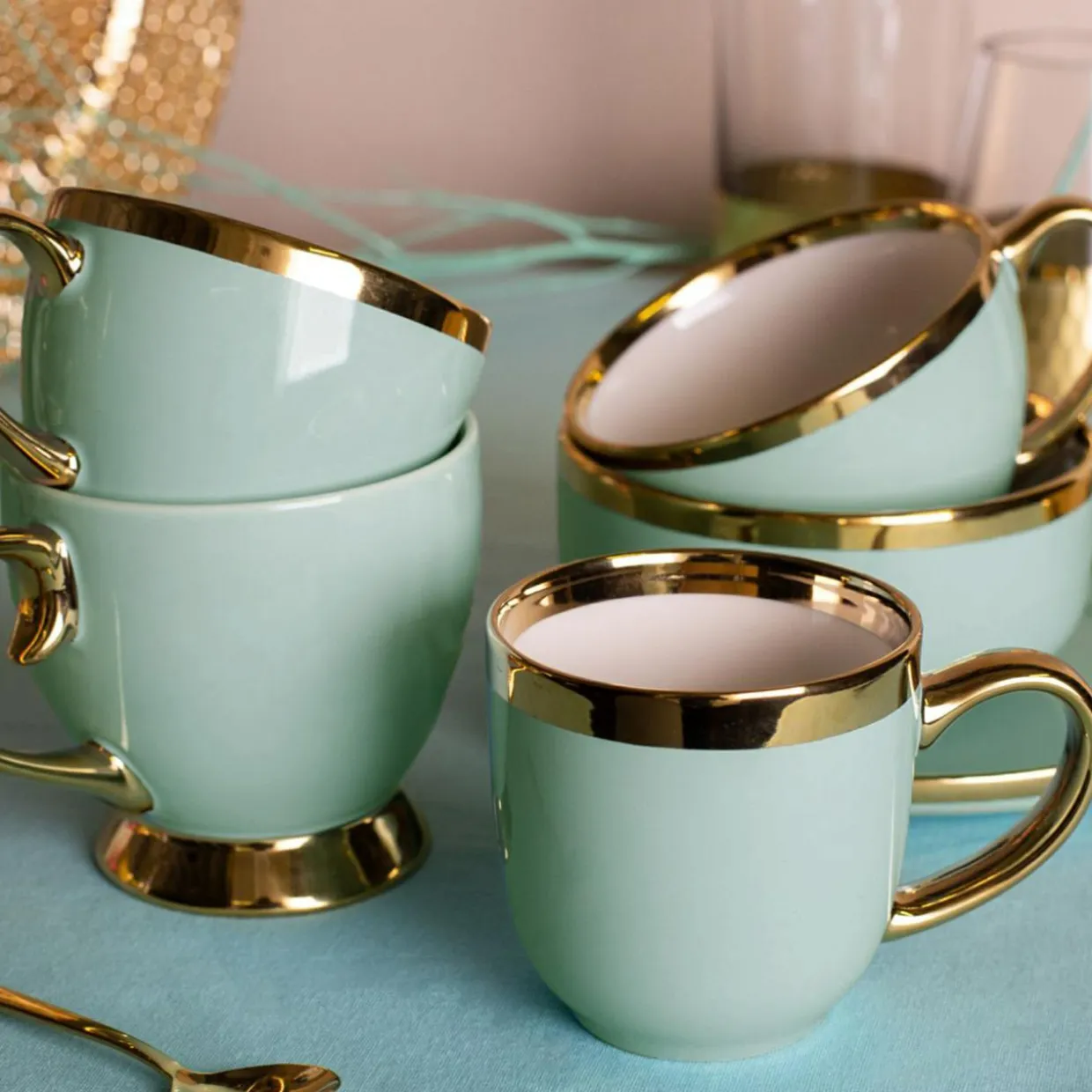 Filiżanka porcelanowa Jumbo AURORA GOLD 400 ml