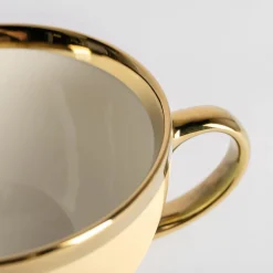 Filiżanka porcelanowa waniliowa Jumbo AURORA GOLD 400 ml