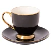 Filiżanka porcelanowa ze spodkiem czarna ROYAL 220 ml