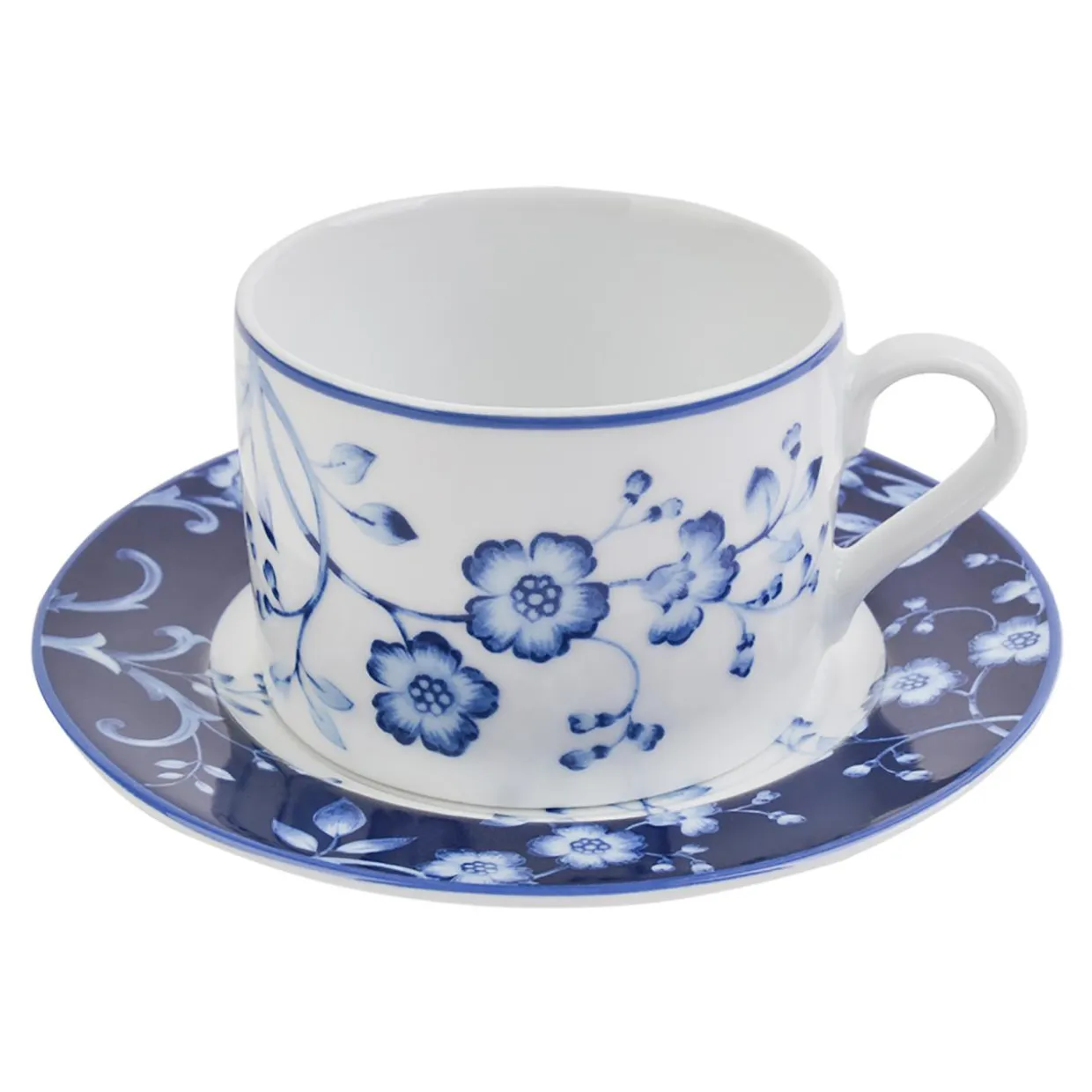 Filiżanka ze spodkiem EVIA BLUE porcelana Bogucice 220 ml