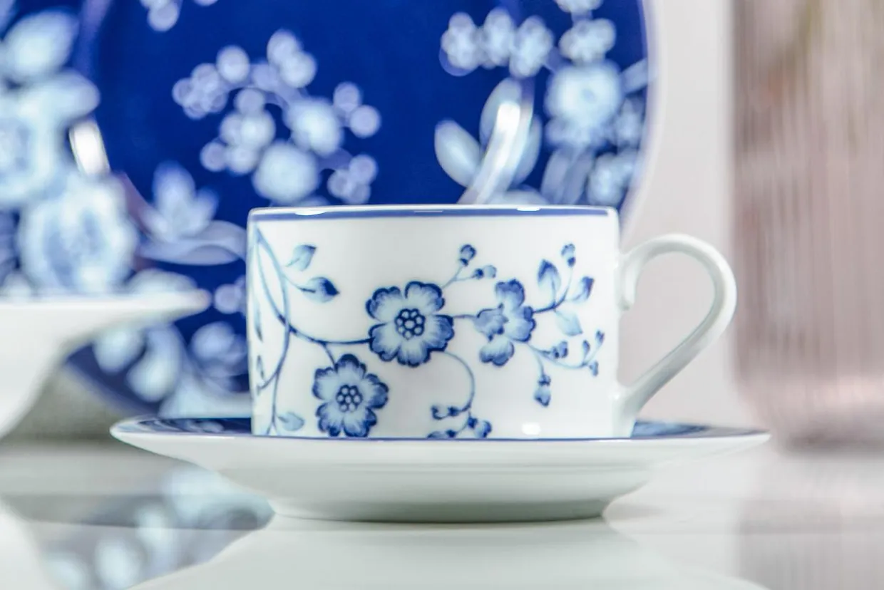 Filiżanka ze spodkiem EVIA BLUE porcelana Bogucice 220 ml
