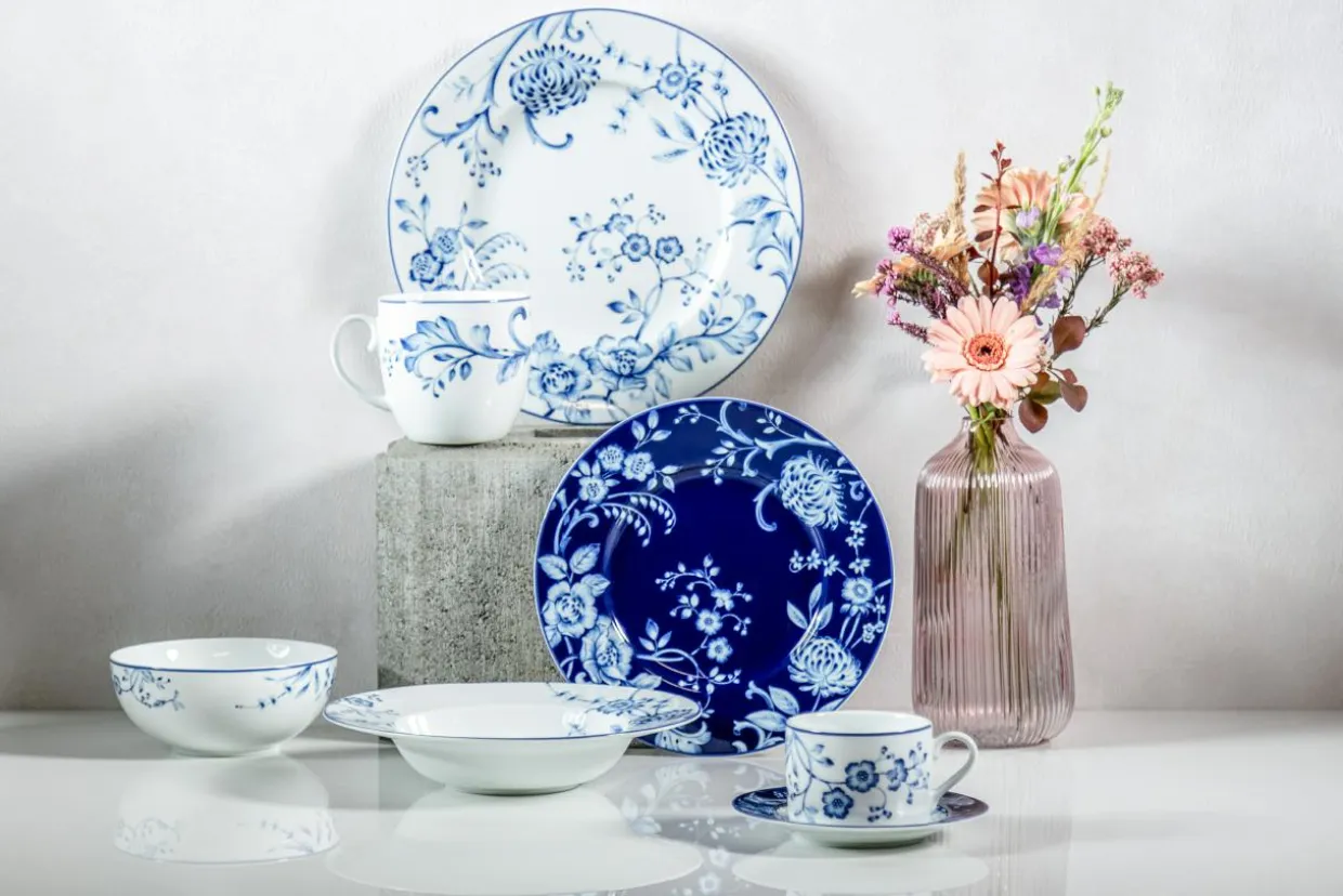 Filiżanka ze spodkiem EVIA BLUE porcelana Bogucice 220 ml