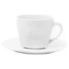 Filiżanka ze spodkiem porcelanowa QUADRO biała 210 ml
