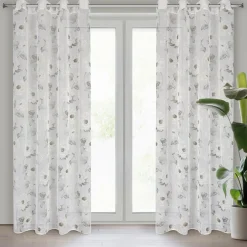 Firana do salonu biało-oliwkowa BESSY 140x250 cm