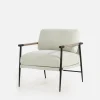 Fotel sztruksowy kremowy DRITRE
