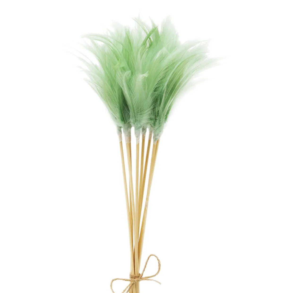 Gałązka dekoracyjna PIÓRA zielone 72 cm, 12 szt.