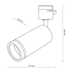 Głowica na szynoprzewód czarna TRACER JET RING