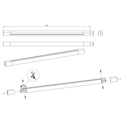 Kinkiet łazienkowy LED IP44 chrom PARKS 90,2 cm