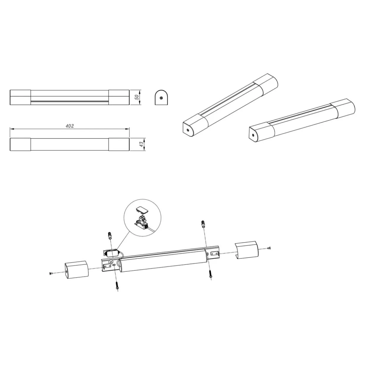 Kinkiet łazienkowy LED IP44 chrom PARKS 40,2 cm
