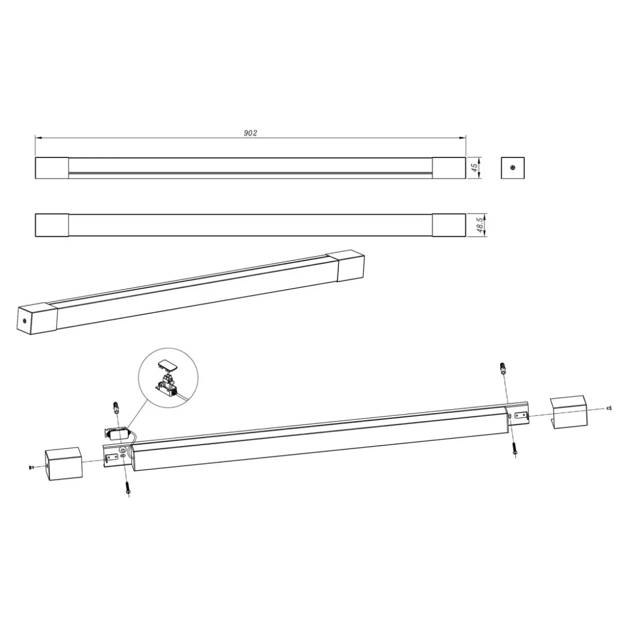 Kinkiet łazienkowy LED IP44 nikiel PARKS 90,2 cm