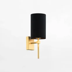 Kinkiet do salonu abażur czarno-złoty ABRUZZO