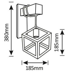 Kinkiet geometryczny czarny SWEDEN WOOD