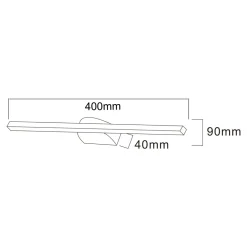 Kinkiet LED 12W czarny ARVI 40 cm