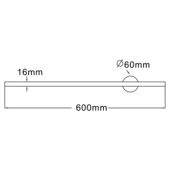 Kinkiet LED 8W czarny TROY 60 cm
