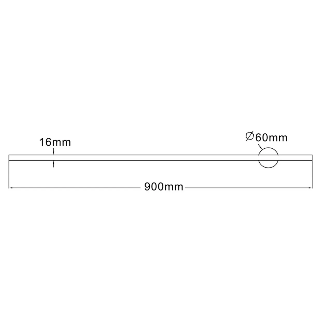Kinkiet LED 12W czarny TROY 90 cm