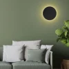 Kinkiet minimalistyczny okrągły czarny LUNA NEW 30 cm