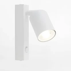 Kinkiet spot z włącznikiem biały TOP