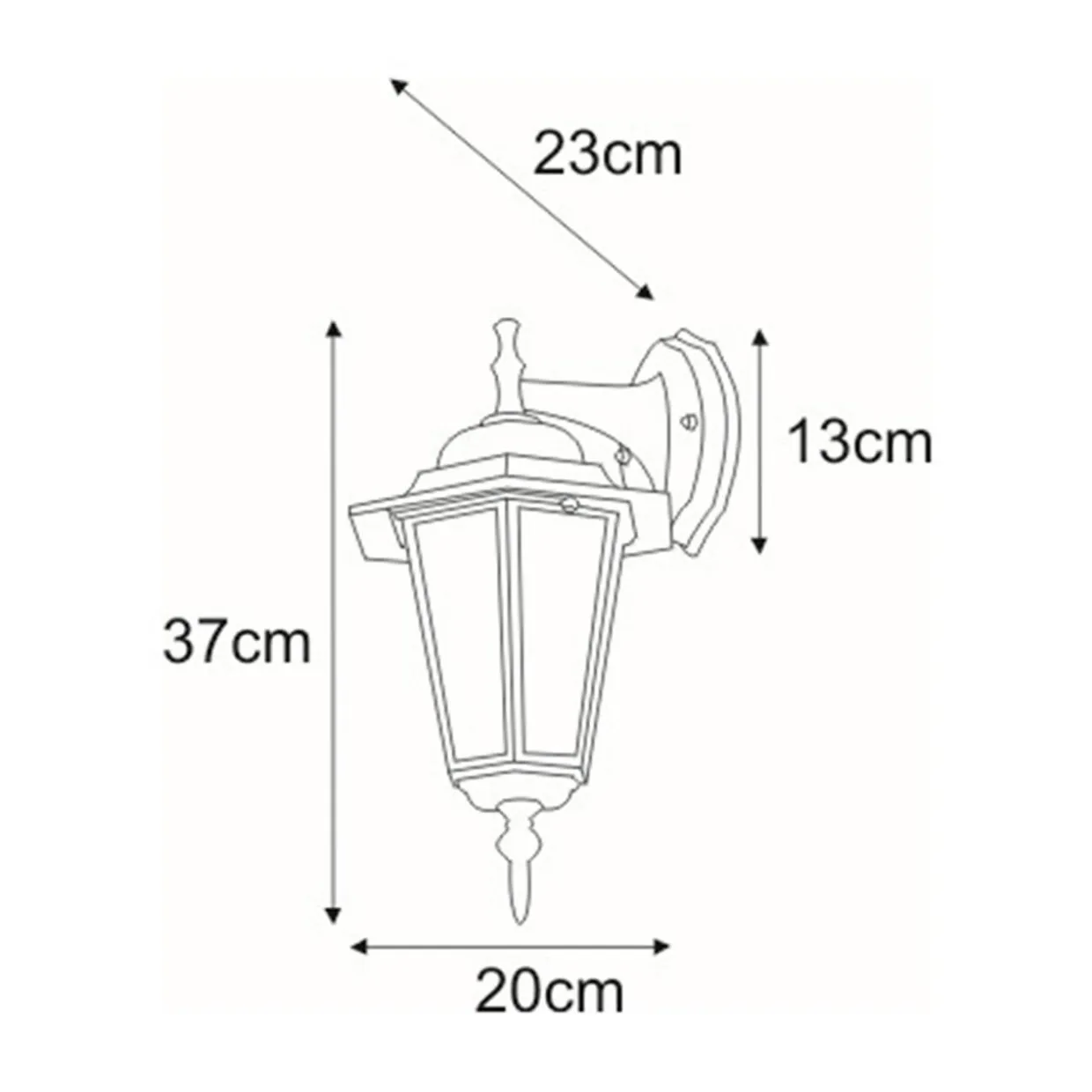Kinkiet zewnętrzny outdoor klasyczny czarny STANDARD DOWN