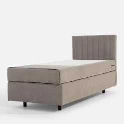 Łóżko kontynentalne z materacem szare SILLA 90x200 cm