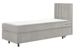 Łóżko kontynentalne z materacem szare SILLA 80x200 cm