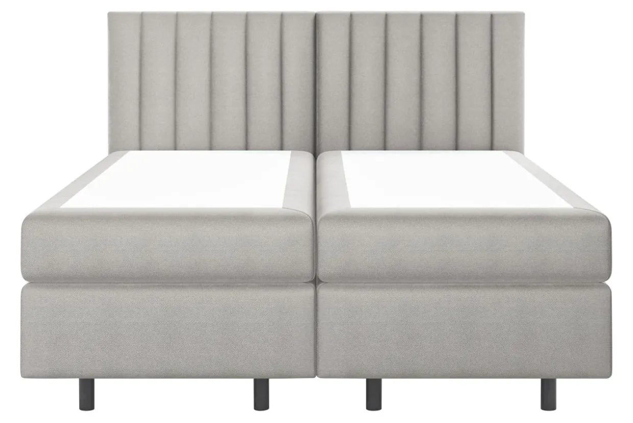 Łóżko kontynentalne z materacem szare SILLA 80x200 cm