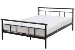 Łóżko metalowe ze stelażem czarne TADEUSZ 180x200 cm