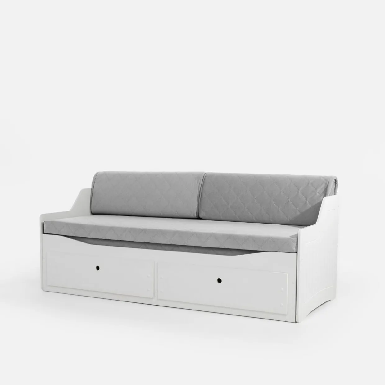 Łóżko młodzieżowe rozsuwane biało-szare GRAND 90-160x200 cm