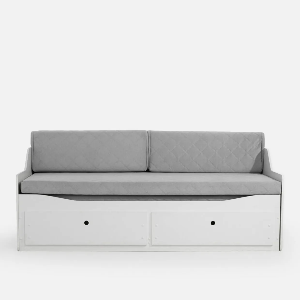 Łóżko młodzieżowe rozsuwane biało-szare GRAND 90-160x200 cm