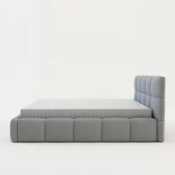 Łóżko tapicerowane boucle jasnoszare CELINE 160x200 cm
