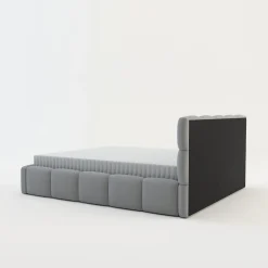 Łóżko tapicerowane boucle jasnoszare CELINE 160x200 cm