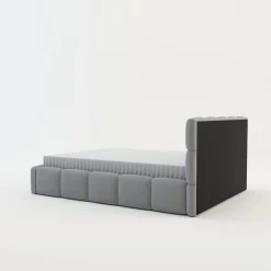 Łóżko tapicerowane boucle jasnoszare CELINE 140x200 cm
