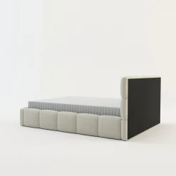 Łóżko tapicerowane boucle kremowe CELINE 140x200 cm