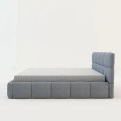 Łóżko tapicerowane boucle szaroniebieskie CELINE 180x200 cm