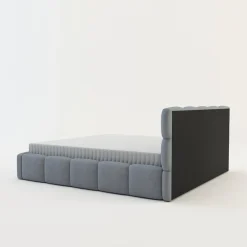 Łóżko tapicerowane boucle szaroniebieskie CELINE 180x200 cm