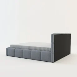 Łóżko tapicerowane boucle szaroniebieskie CELINE 160x200 cm