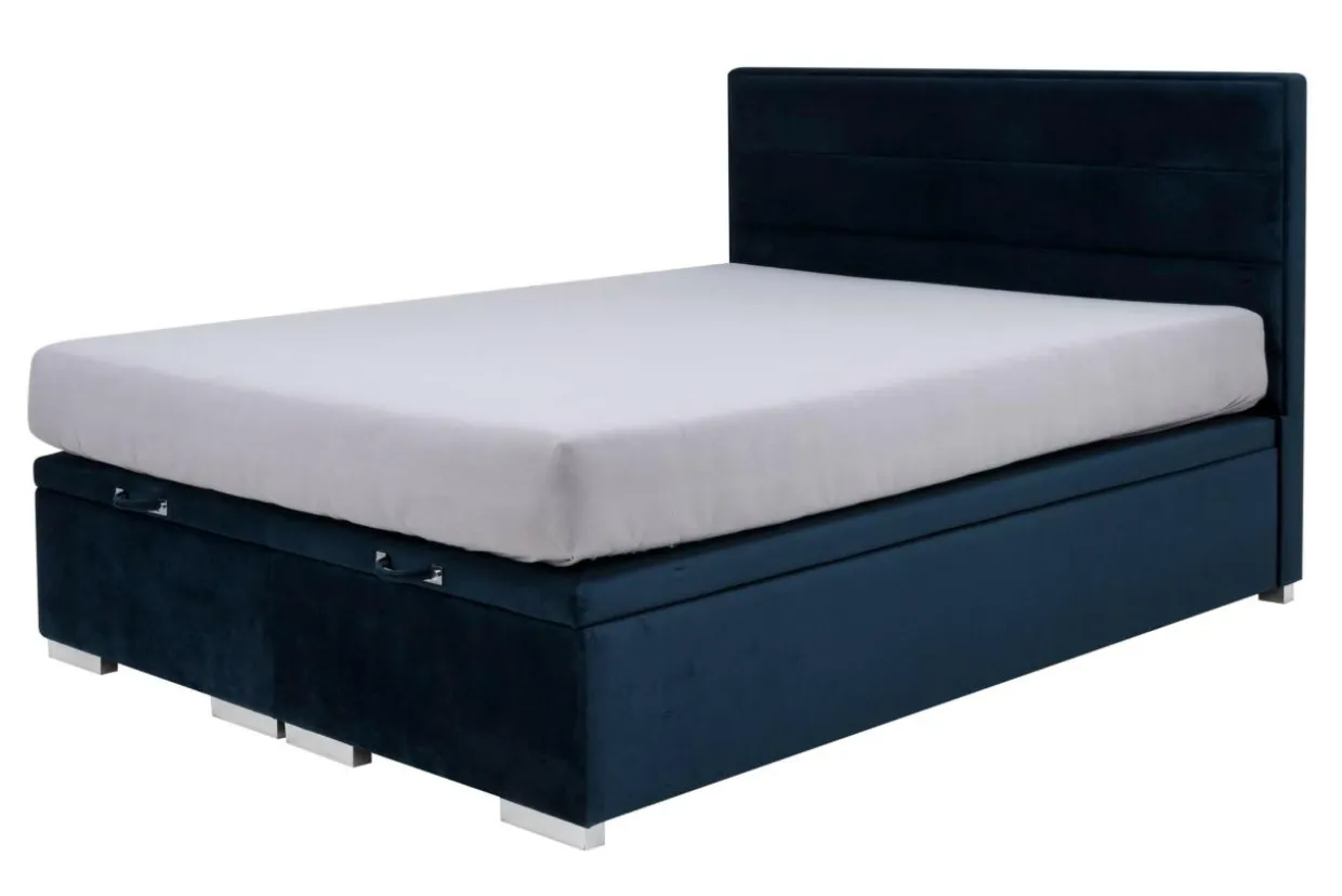 Łóżko tapicerowane FABRIZZIO FULL KP30 160, granatowe