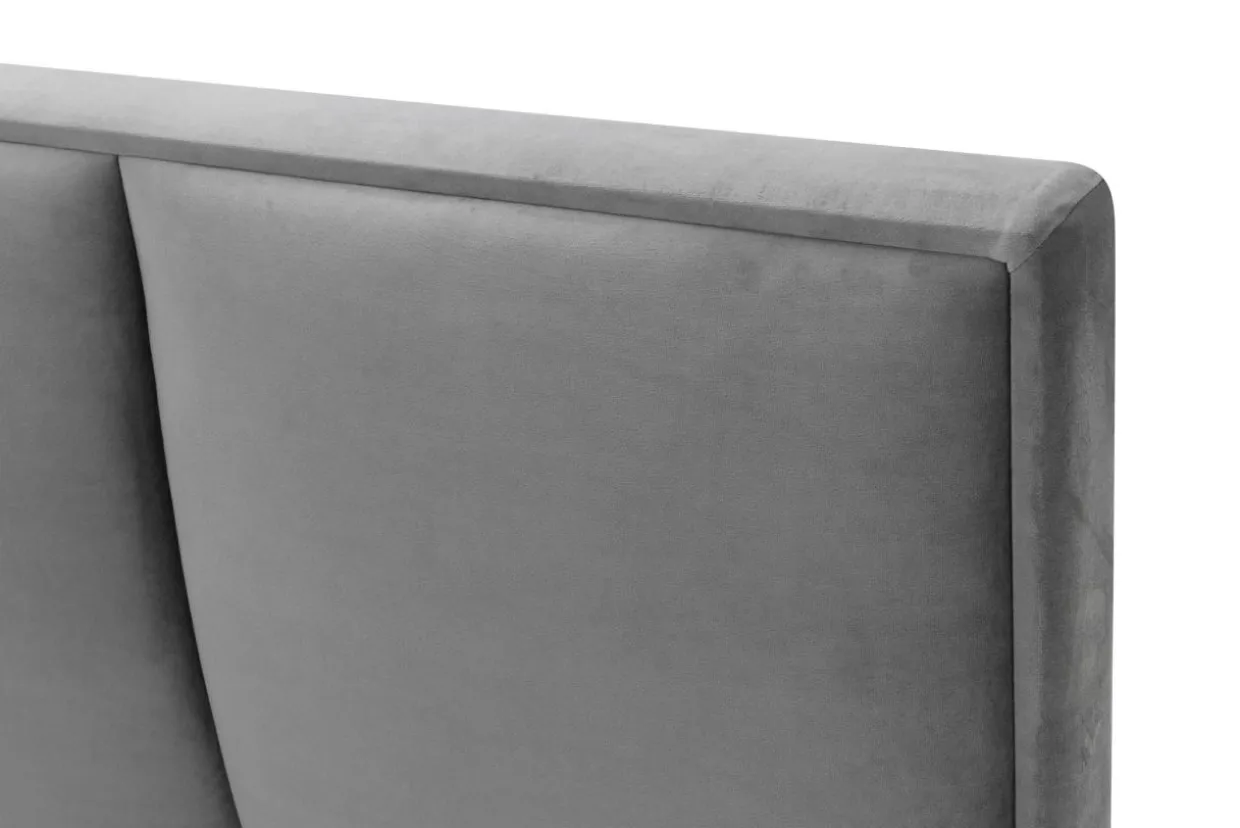 Łóżko ze stelażem i pojemnikiem szare FABRIZZIO SQUERE P 180x200 cm