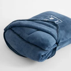 Koc podróżny 2w1, niebieski, TRAVEL BLANKET, 130x160 cm